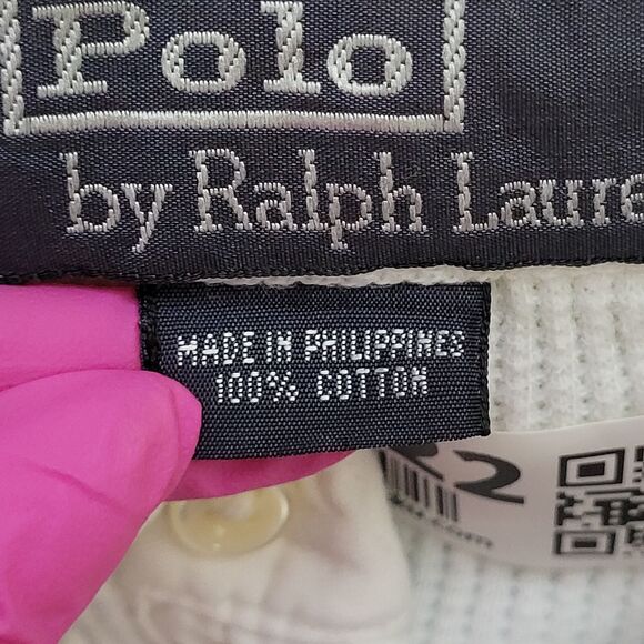 VTG Y2K Polo Ralph Lauren Waffle Knit Polo Mens S Cropped Boxy Fit - Picture 13 of 14